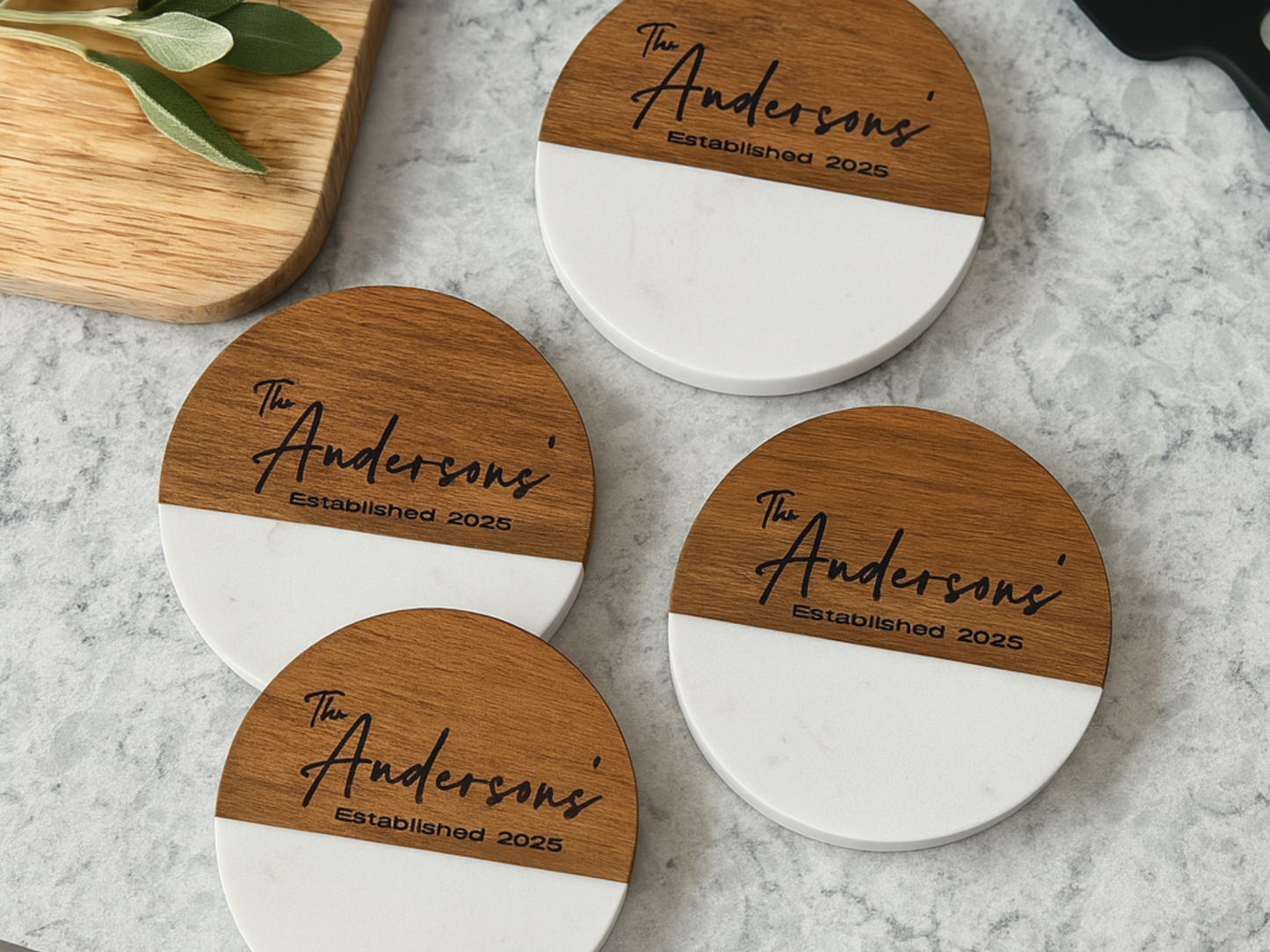 Personalized Bamboo Cutting Board with Elegant Gift Box