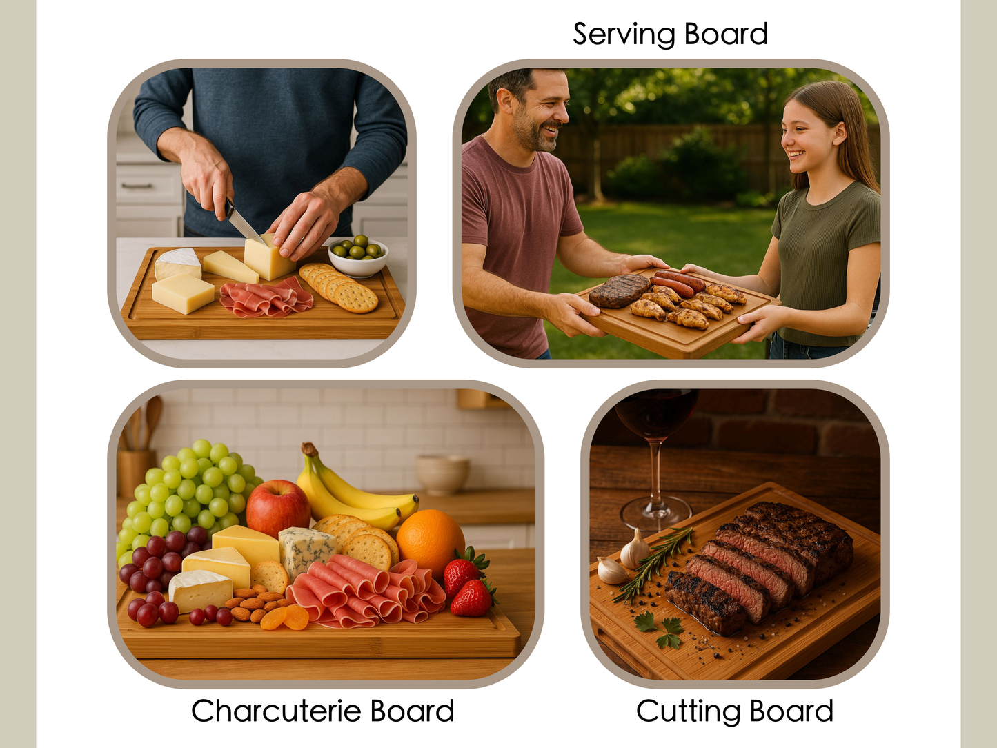 Personalized Bamboo Cutting Board with Elegant Gift Box