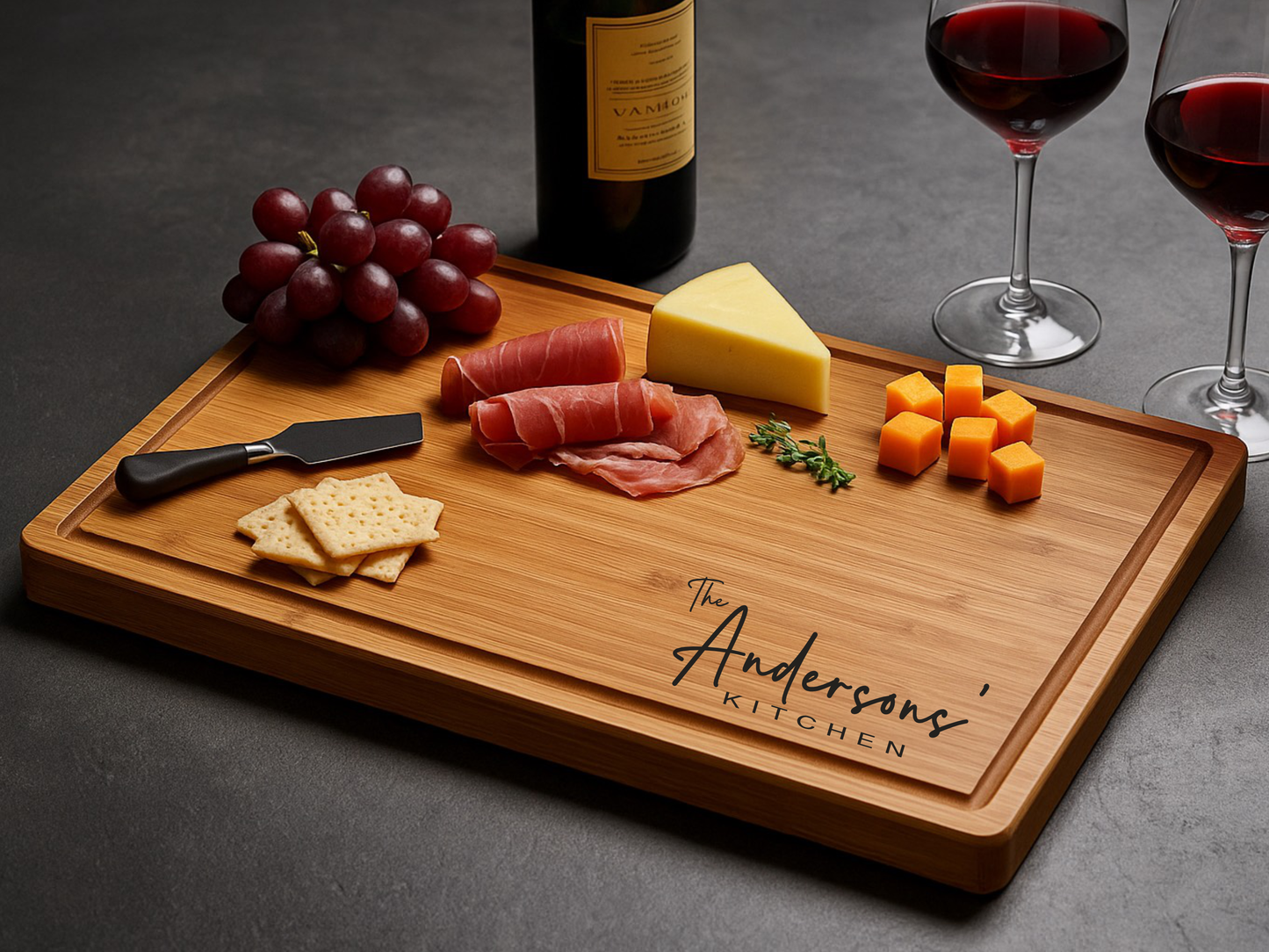 Personalized Bamboo Cutting Board with Elegant Gift Box